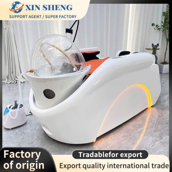 High quality electric massage bed salon hair salon shampoo bed with atmosphere light smart washing equipment spa shampoo bed