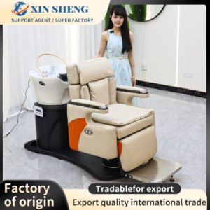 Chaise de shampoing de salon de haute qualité chaise de shampoing pivotante et élévatrice chaise de shampoing moderne pour salon de coiffure และ salon de beauté