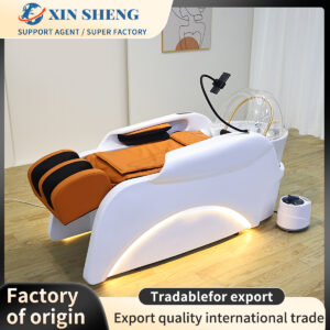 Modern design fashion electric massage shampoo bed salon hairdressing commercial furniture head therapy spa center equipment beauty salon shampoo bed with fumigation water circulation multiple functions