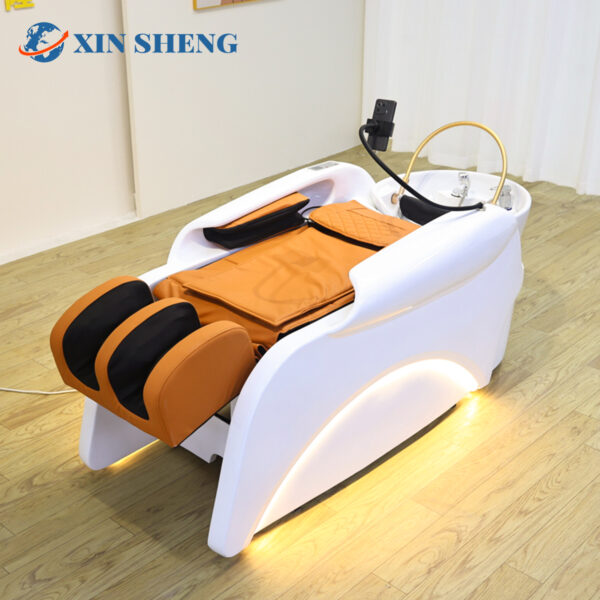Modern design fashion electric massage shampoo bed salon hairdressing commercial furniture head therapy spa center equipment beauty salon shampoo bed with fumigation water circulation multiple functions - Image 2