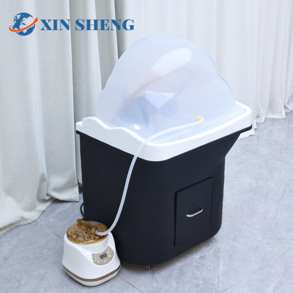 Mobile shampoo basin hairdressing furniture portable shampoo basin with water circulation fumigation salon hairdressing shampoo basin can be used with massage bed - Image 3