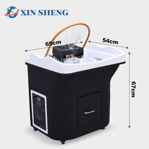 Mobile shampoo basin hairdressing furniture portable shampoo basin with water circulation fumigation salon hairdressing shampoo basin can be used with massage bed - Image 5