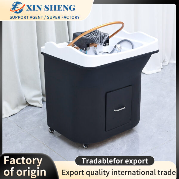 Mobile shampoo basin hairdressing furniture portable shampoo basin with water circulation fumigation salon hairdressing shampoo basin can be used with massage bed