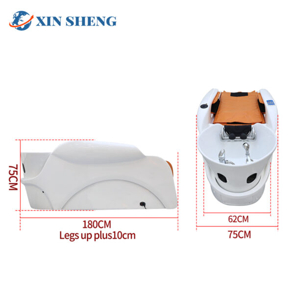 Modern design fashion electric massage shampoo bed salon hairdressing commercial furniture head therapy spa center equipment beauty salon shampoo bed with fumigation water circulation multiple functions - Image 4