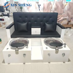 Kerusi pedikur berkembar gaya sofa dengan cahaya mood dan pam magnet peranti melayari peralatan perabot salun pusat spa kerusi pedikur sofa pengilang perabot salun