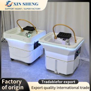 Portable mobile shampoo basin salon furniture beauty salon shampoo trough with water circulation fumigation function without water pipe shampoo trough Salon Furniture Manufacturer