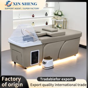 New style Thai-style shampoo bed salon furniture manufacturer, featuring water circulation and steam function, stylish and simple design, affordable massage bed, suitable for beauty salons, nail salons, and spas. Customizable colors available. Factory direct sales.