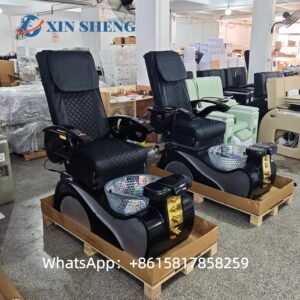 High-end luxury pedicure chair with massage and other functions. Salon furniture manufacturer specializing in spa, nail, and foot care chairs. Spa chairs support custom colors/logos. Factory direct sales.