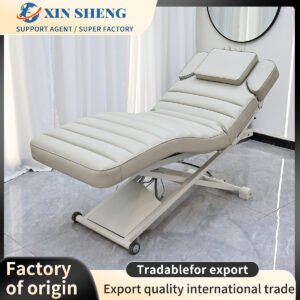 Stylish and portable beauty bed/salon furniture, electric lifting beauty bed with adjustable height, suitable for beauty salons, spas, and eyelash extension services. Factory direct sales, customizable colors available.